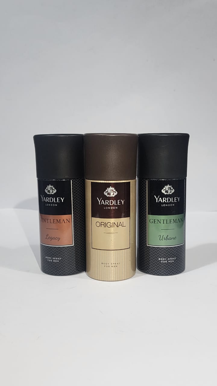 YARDLEY BODY SPRAY PACK OF (THREE) (without gas)