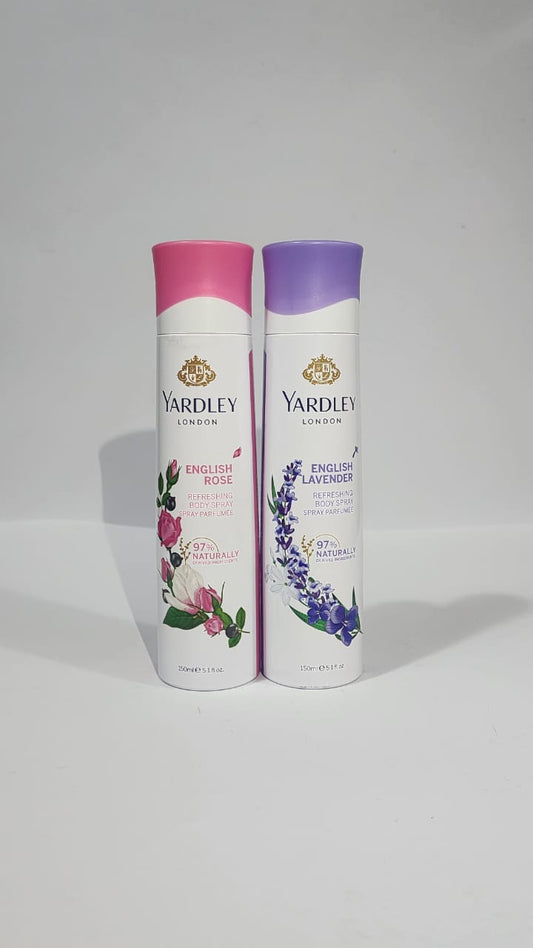 YARDLEY BODY SPRAY PACK OF (TWO) (without gas)
